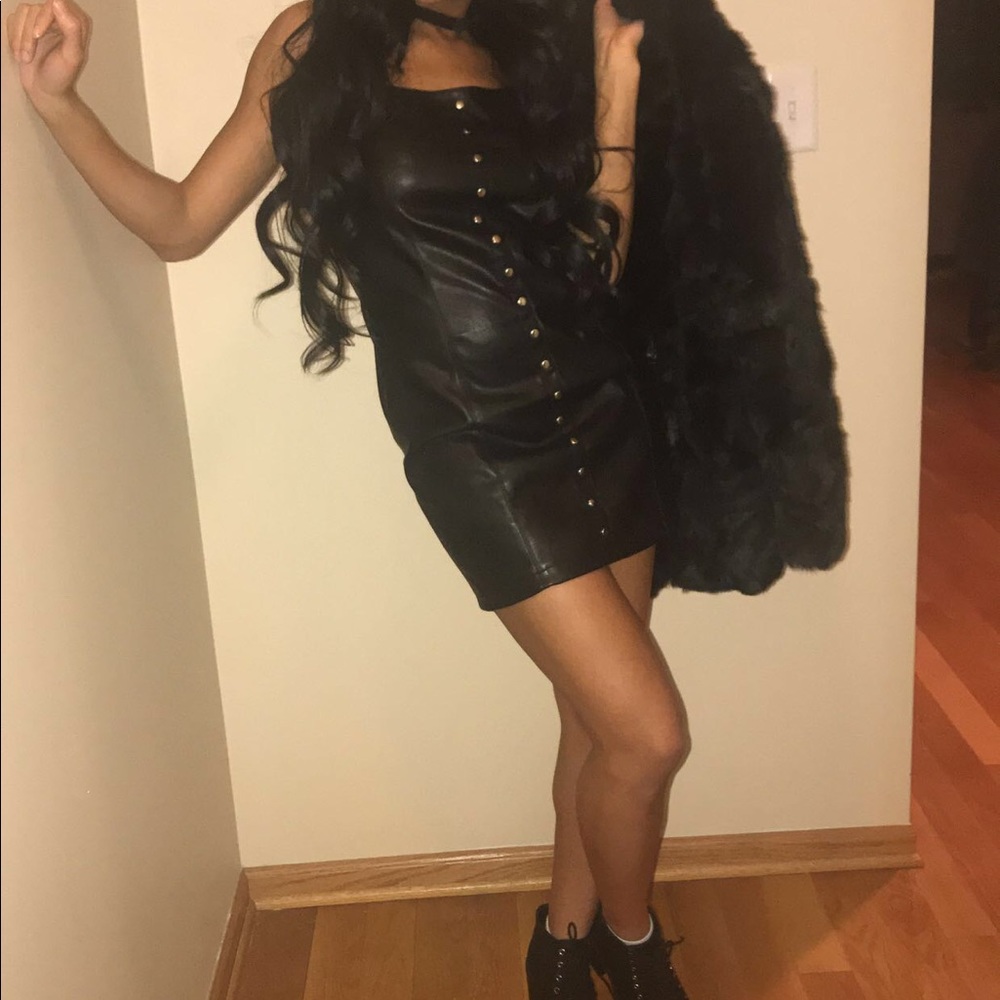 Pleather black dress